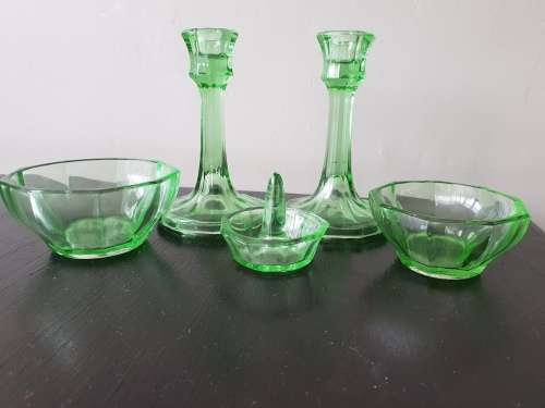 Set of 5 Uranium Glass Items!!