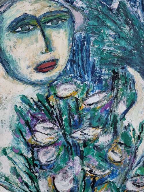 Stunning Large work on paper!! Signed!
