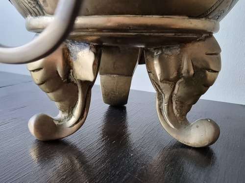 Vintage Extra Large Brass Oriental Dragon Incense Burner!!