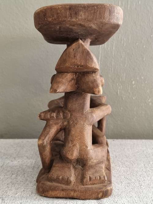 African Tribal Carved Wood Headrest