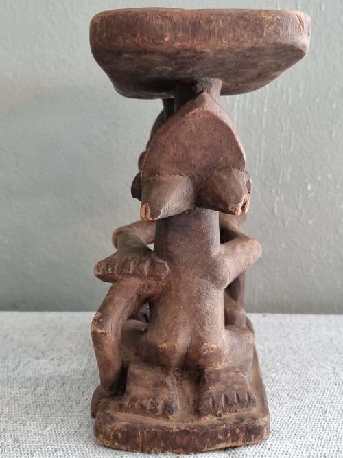 African Tribal Carved Wood Headrest