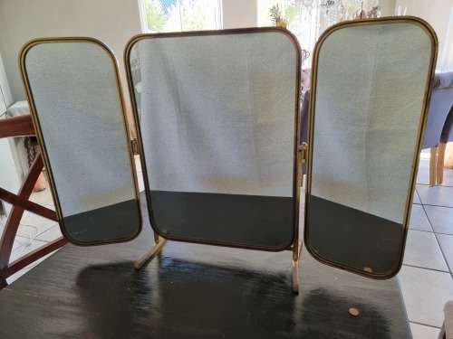 Trifold Brass Vanity Mirror!! Exceptional piece!! Very Rare!!
