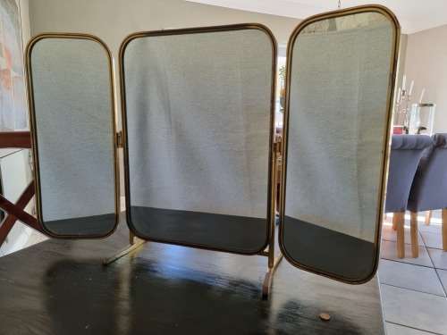 Trifold Brass Vanity Mirror!! Exceptional piece!! Very Rare!!