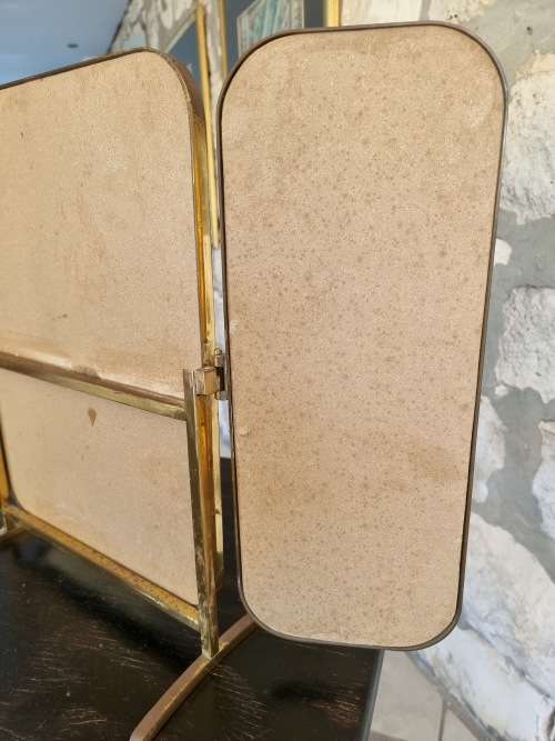 Trifold Brass Vanity Mirror!! Exceptional piece!! Very Rare!!