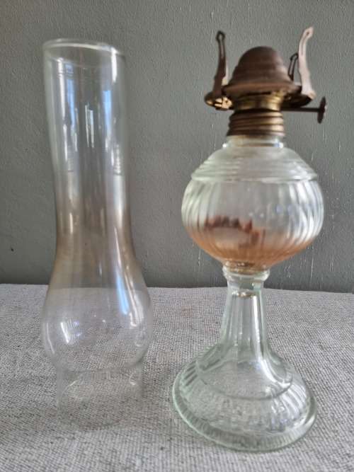 Stunning Vintage Paraffin Lamp and Flu.