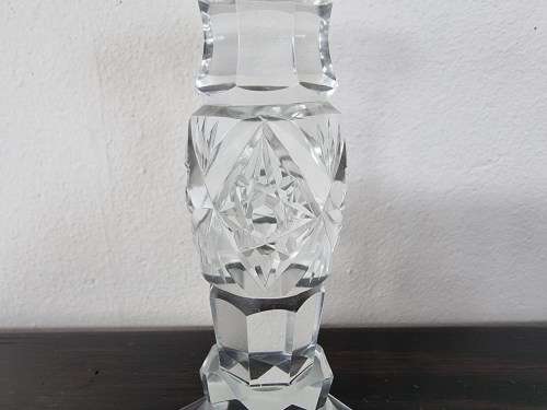 A Cut Glass Candle Stick Holder