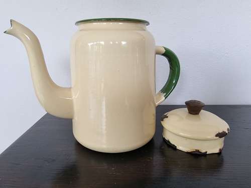 H & H Enamel Coffee Pot