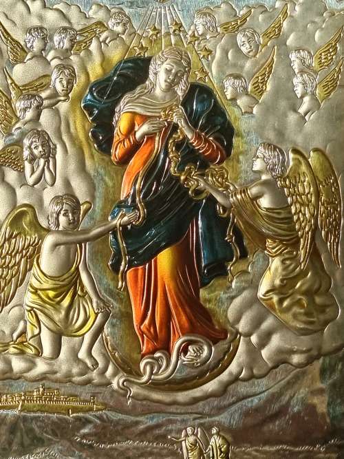 Silver Religious Iconography Plaque