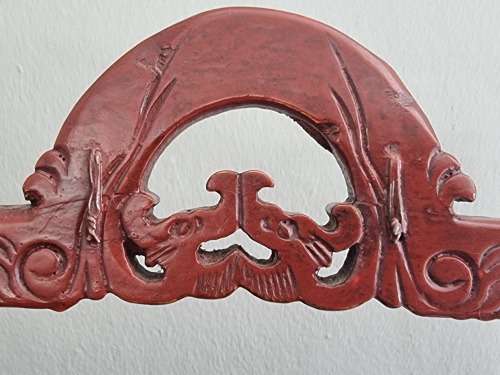 Antique Red Lacquered Chinese Rice Carrier.