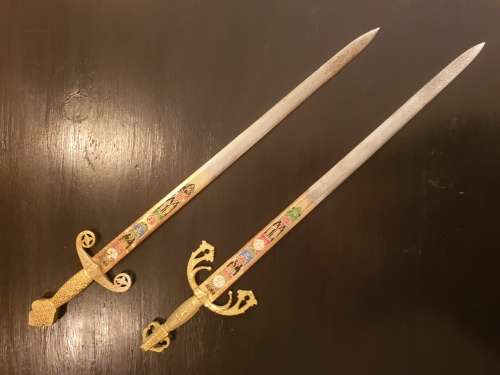 Two Ornamental Spanish Swords 58cm long.