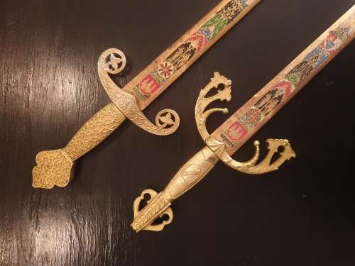 Two Ornamental Spanish Swords 58cm long.