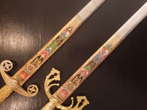 Two Ornamental Spanish Swords 58cm long.