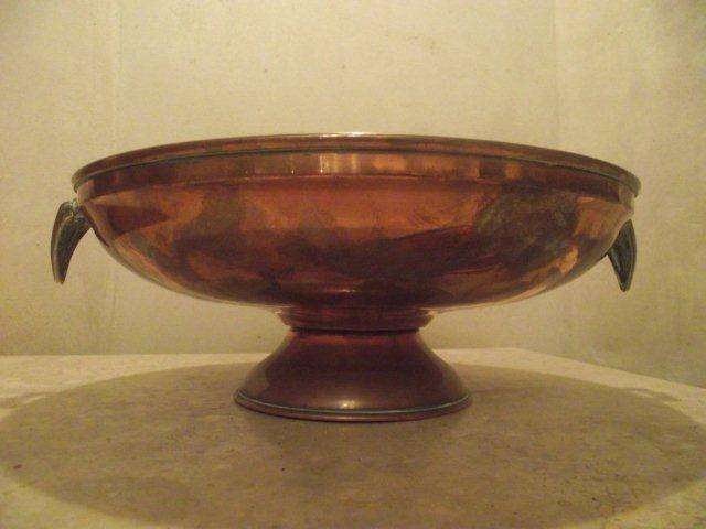 CLAYTON WARE COPPER AND SILVER PLATE FRUIT BOWL