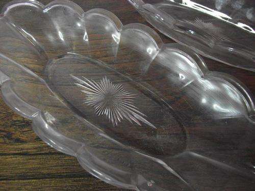 STUNNING AND LARGE PAIR SCALLOPED DISHES