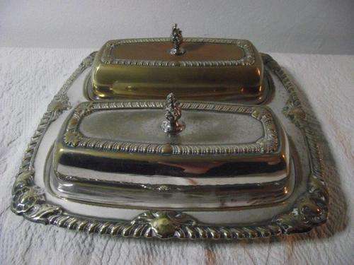 SILVER PLATED BUTTER SERVICE