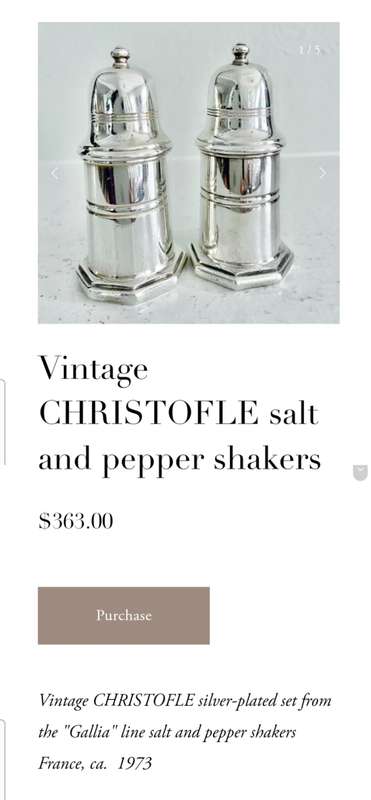 Vintage Cristofle France Salt and Pepper Cellars