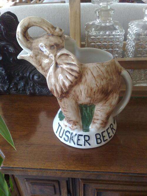 TUSKER BEER ELEPHANT JUG 23 CM TALL