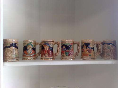 SET OF SIX BEER STEINS