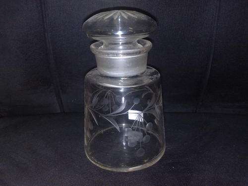 GLASS JAR WITH LID WITH CUT CHERRY MOTIF