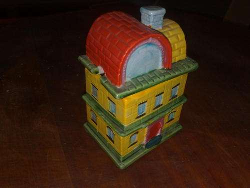 PORCELAIN HOUSE SUGAR POT