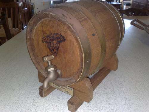OAK BARREL ON STAND