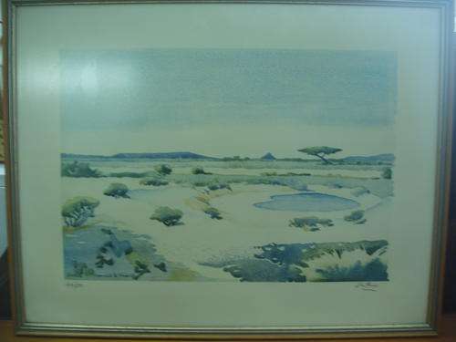 WALTER WHALL BATTISS SIGNED AND NUMBERED APPROACH TO KIMBERLEY SCREENPRINT