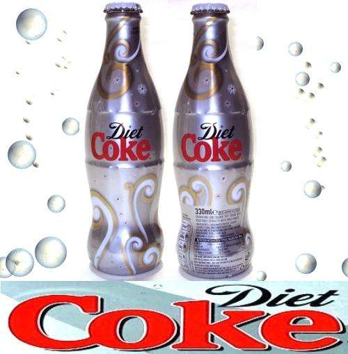 ( Coca Cola COKE DIET- UK ) X'mas / FULL Glass Bottle