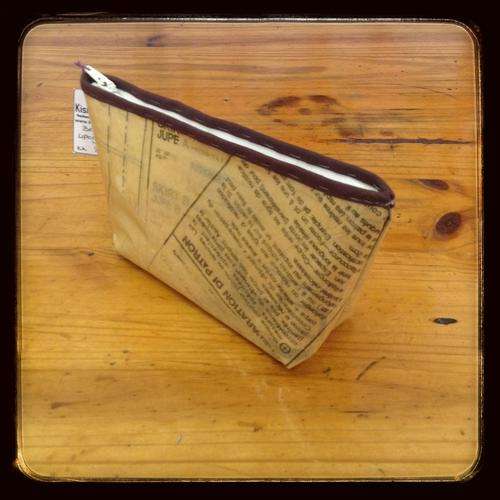 Upcycled Zip Pouch - Old Sewing Pattern