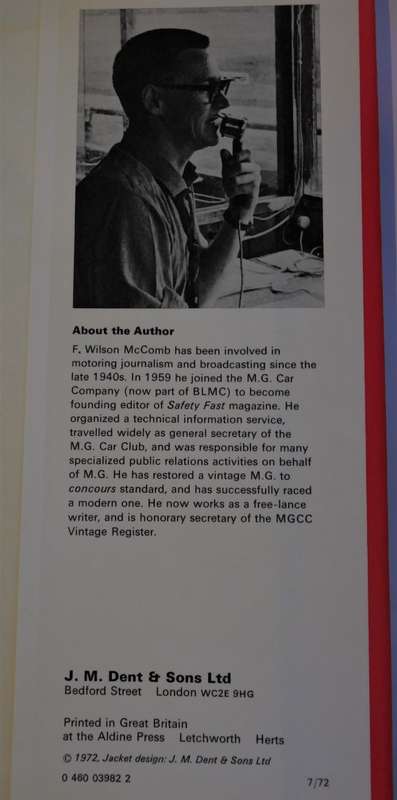 THE STORY OF THE MG MOTOR CAR - F WILSON MCCOMB