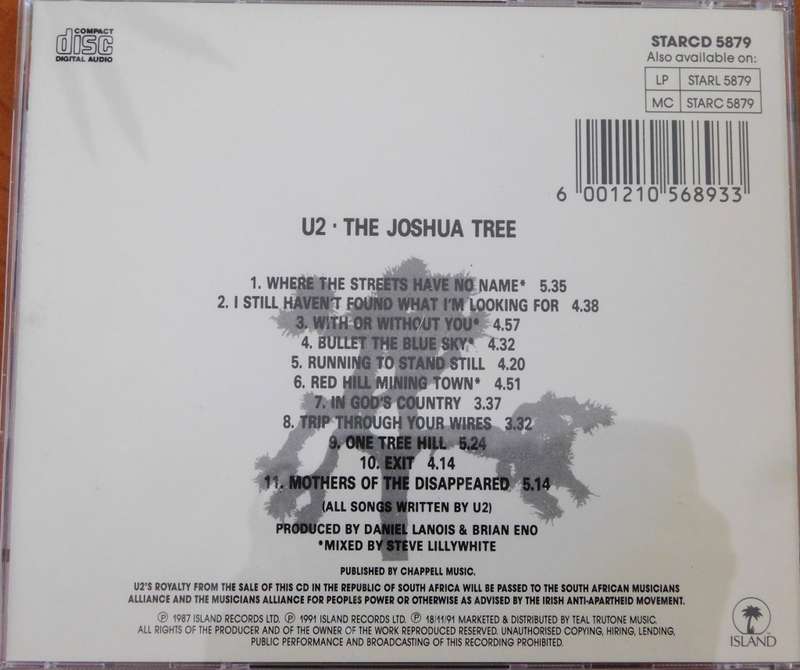 U2- THE JOSHUA TREE [CD]