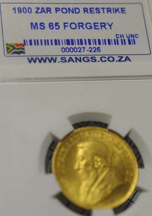 1900 GOLD ZAR POND RESTRIKE GRADED MS65 FORGERY BEAUTIFULL STILL PART OF OUR HISTORY RARE
