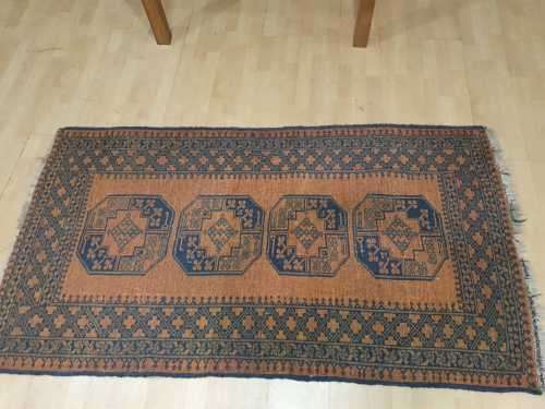 Baluch hand knotted Antique Persian carpet 195x103