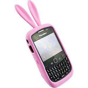 *** Pink Gel Bunny Ears cover for Blackberry 8520 ***