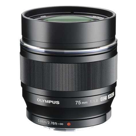 Olympus M.Zuiko Digital ED 75mm f/1.8 (black) lens