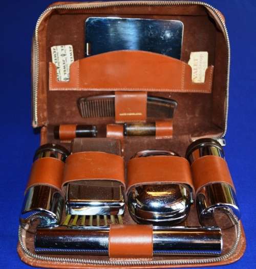 Vintage Men's Overnight Vanity- Tan Leather Effect Case