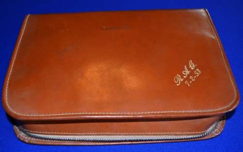 Vintage Men's Overnight Vanity- Tan Leather Effect Case