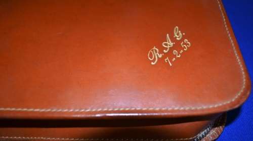Vintage Men's Overnight Vanity- Tan Leather Effect Case