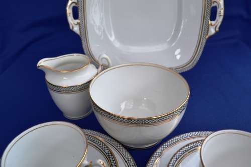 Royal Stafford - Tea for Two - Two Trios, Large Cake Plate, Sugar Bowl and Creamer