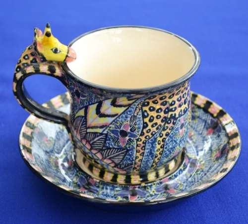 ARDMORE Ceramic Art Studio Giraffe Cup and Saucer