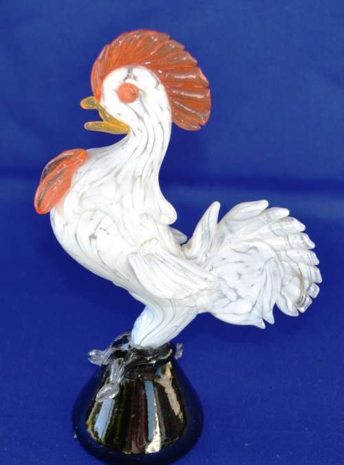 Murano Style Rooster Figure