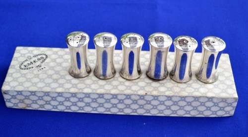 EMESS Silver Plated Salt and Pepper Shakers - Boxed