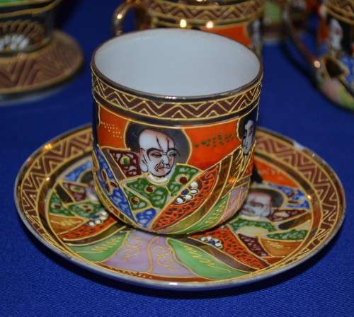 Japanese Satsuma Style Immortals Tea Set