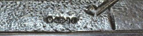 Vintage Wooden Jewelry / Trinket Box with Silver Tone Metal Inlay on Lid