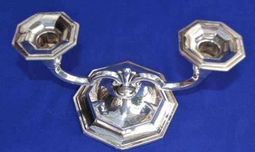 Hallmarked Silver Double CandleStick / Candle Holder