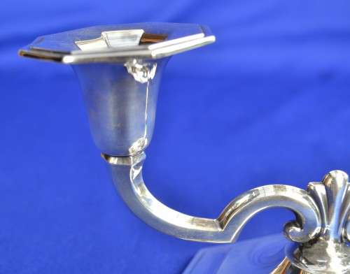 Hallmarked Silver Double CandleStick / Candle Holder
