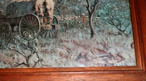 WH Coetzer Print  - Signed 1944. -  Framed behind glass
