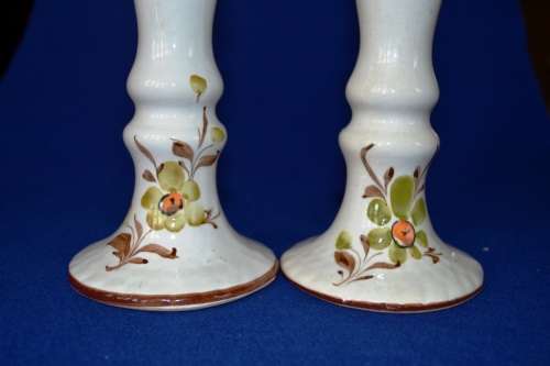 Set of Two Porcelain Candle Holders
