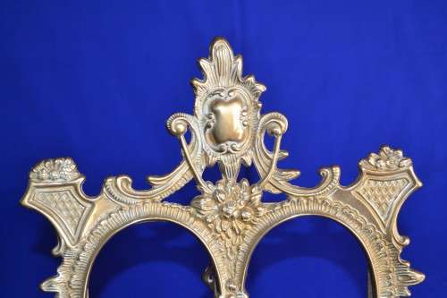 SALE--Solid Brass  Double Picture Frame - Vintage Art Nouveau style