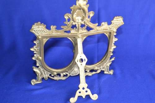 SALE--Solid Brass  Double Picture Frame - Vintage Art Nouveau style