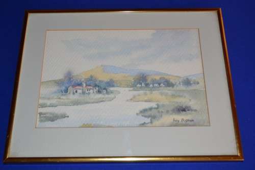 Ivy Botha Watercolour Framed Behind Glass - Signed